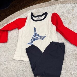 Petit Bateau Cream and Black Organic Cotton Top